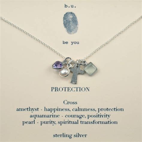Protection Necklace Bu Jewelry Cross Happiness Calmness Protection