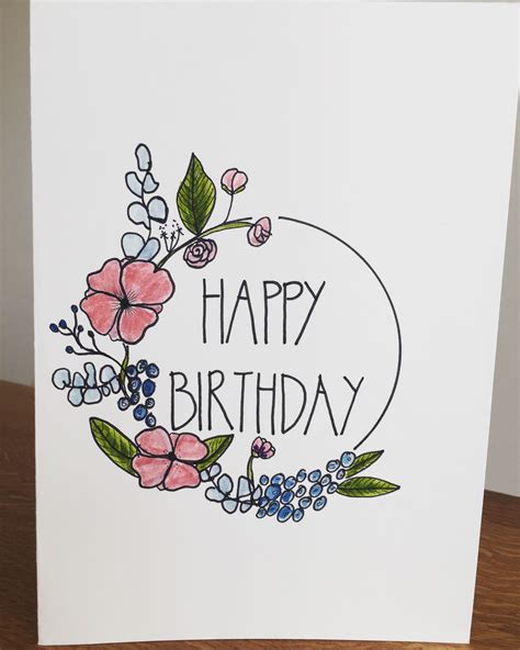 Happy Birthday Flowers Birthday Card Drawing Happy Birthday