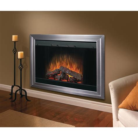 A modern fireplace insert, with a 3d flame effect and glowing wood blocks that continue to fascinate. Dimplex 45 in. Built-In Electric Fireplace Insert with ...