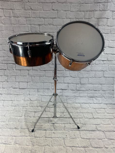 Ludwig Copper Timbale Set 13 14 With Stand Timbales Evolution Music