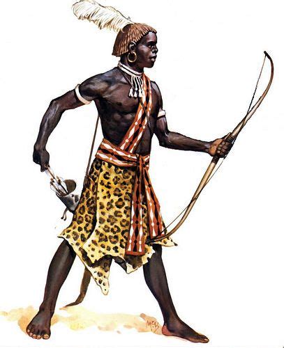 Illustration Of Angus Mcbride Showing A Nubian Archer Of The Kingdom Of