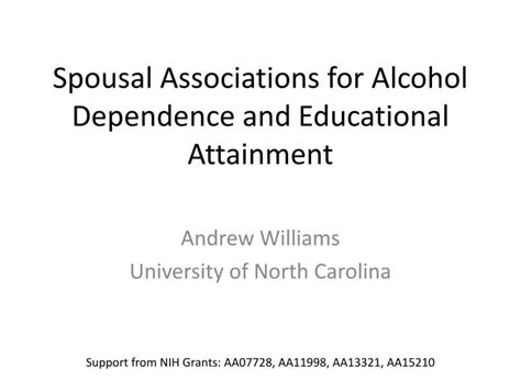 PPT Spousal Associations For Alcohol Dependence And Educational