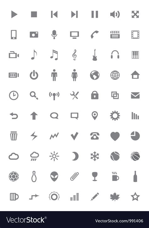 Icons And Pictograms Set Royalty Free Vector Image