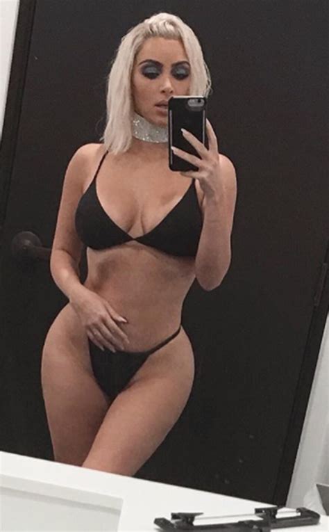 kim kardashian shows off 24 inch waistline in barely there bikini pic e news