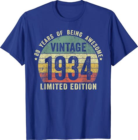89th birthday 89 year old vintage 1934 limited edition t shirt