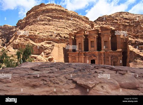 The Monastery Of Petra Jordan Stock Photo Alamy