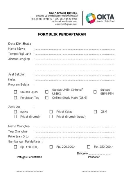 Contoh Surat Formulir Pendaftaran Organisasi Contoh Surat Hot Sex Picture