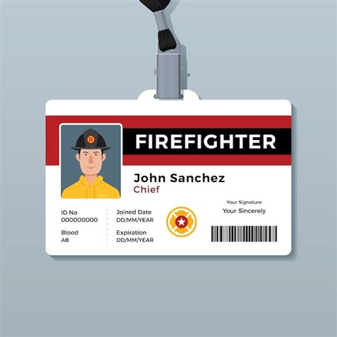 Firefighter Id Card Fire Department Ems Pvc Id Card Firefighter Id