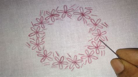 Hand Embroidery Circle Design Embroidery Tutorialround Flower