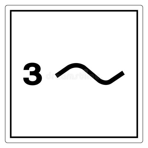 Three Phase Power Symbol Sign Vector Illustration Isolate On White