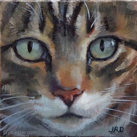 Daily Paintworks Original Fine Art © J Dunster Cat Art