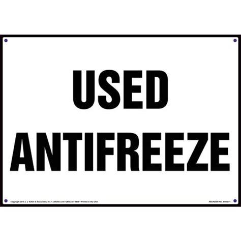 Used Antifreeze Sign