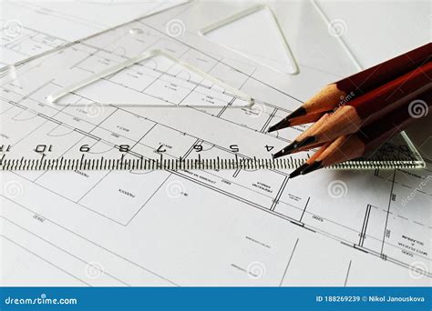 Construction Drawing Architecture Detail White Paper With Dimensions