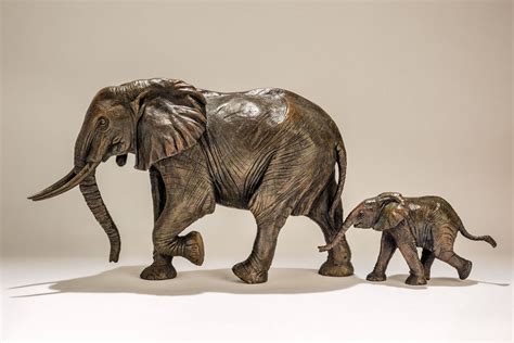 Bronze Elephant Sculpture 2 Nick Mackman Animal Sculpture