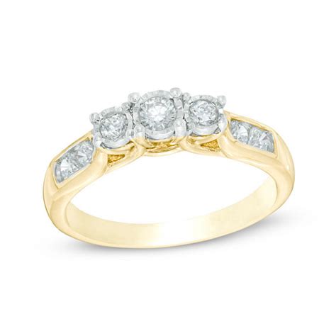 00 get it as soon as thu, jul 15 1/2 CT. T.W. Diamond Past Present Future® Engagement Ring in 10K Gold | Round | Wedding | Zales