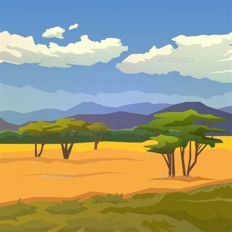 African Savanna Background Cartoon - Pets Lovers