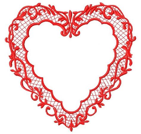 Lace Heart Embroidery Design Instant Download Etsy