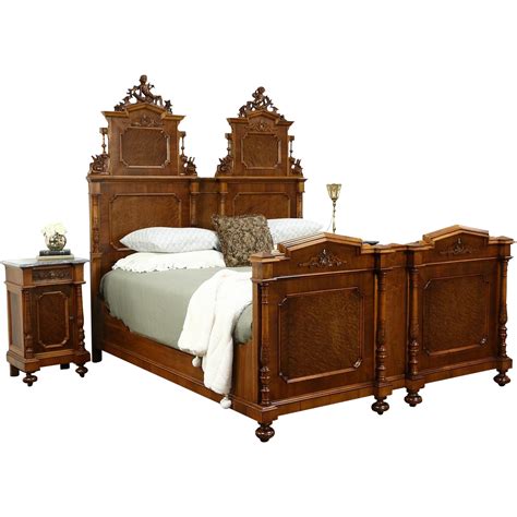 A Spectacular Bedroom Set Includes A King Size Bed With Hand Carved