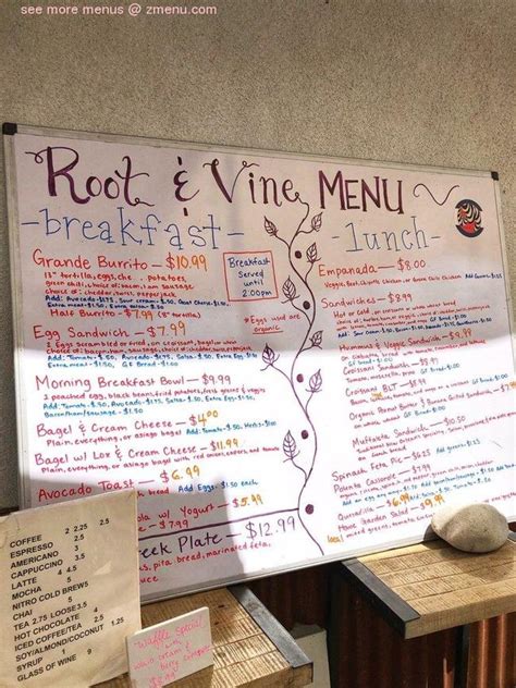 Online Menu Of Root And Vine Market Restaurant Paonia Colorado 81428