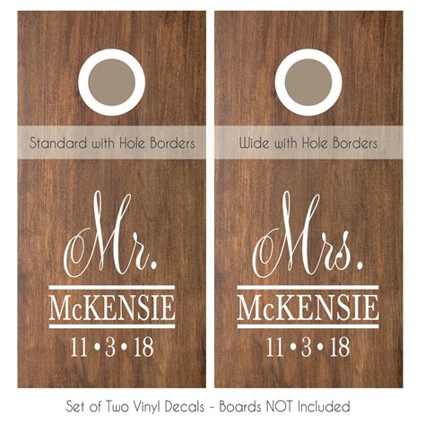 Wedding Cornhole Decals Monogrammed Cornhole Decal Etsy