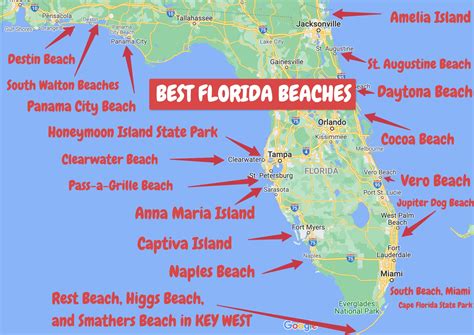 Map Of Florida With Cities And Beaches - Show Me The United States Of