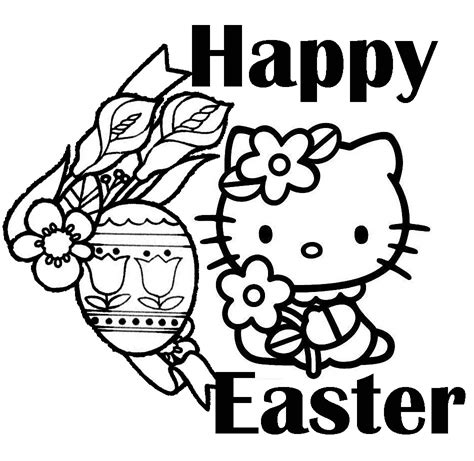Easter Colouring Hello Kitty To Print And Color Easter Coloring
