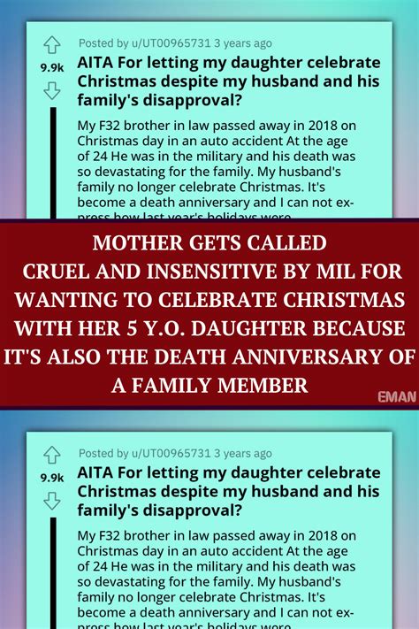 mother gets called cruel and insensitive by mil for wanting to celebrate christmas with her 5 y