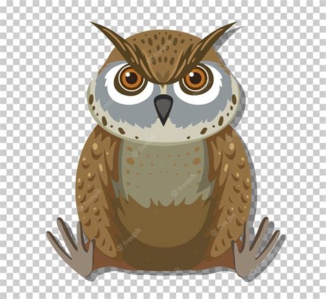 Free Vector Cute Owl Bird In Flat Cartoon Style