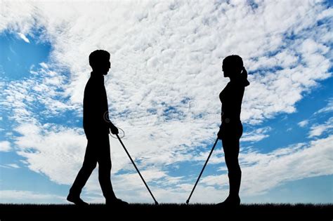 Blind Men And Women Disabilities With Cane Day Stock Photo Image Of