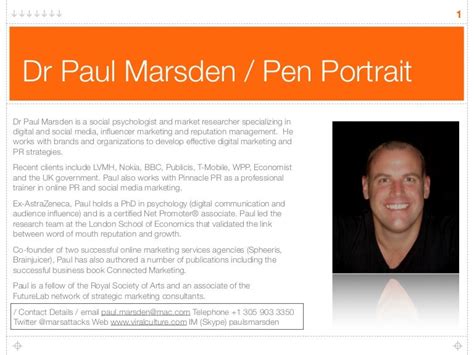 Paul Marsden Pen Portrait