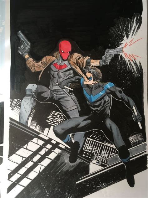 Nightwing Vs Red Hood In Stefano And Alessandra S Various Comic Art Gallery Room