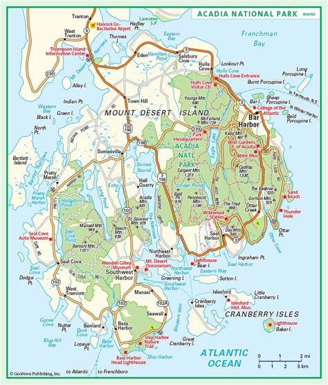 Acadia National Park Wall Map By Geonova Mapsales