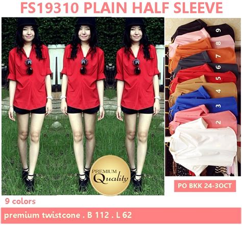 Plain Half Sleeve Supplier Baju Bangkok Korea Dan Hongkong Premium