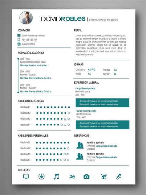 Ignorar Huelga En Segundo Lugar Curriculum Infografia Plantilla