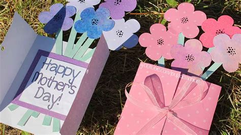 Tutorial Mothers Day Card Flower Bouquet 💐 Youtube