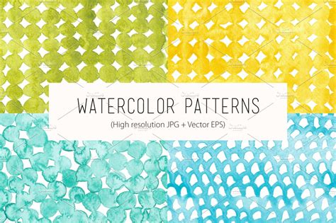 Watercolor Seamless Patterns Graphic Patterns ~ Creative Market