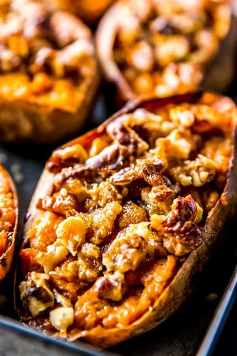 We love sweet potato jackets! Twice Baked Sweet Potatoes with Maple and Walnuts | Savory ...