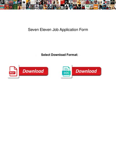 Fillable Online Seven Eleven Job Application Form Seven Eleven Job