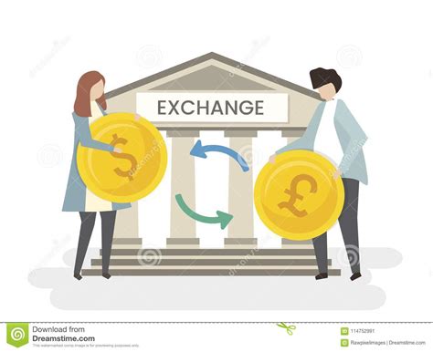 Receive your salary payments right into your monese account by sharing your account details with your employer. Illustration Of Money Exchange At Bank Stock Illustration ...
