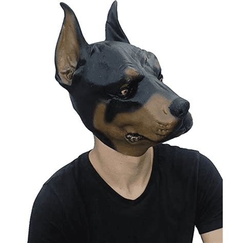 Latex Doberman Dog Animal Latex Animal Mask