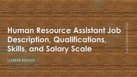 Human Resource Assistant Job Description Skills And Salary