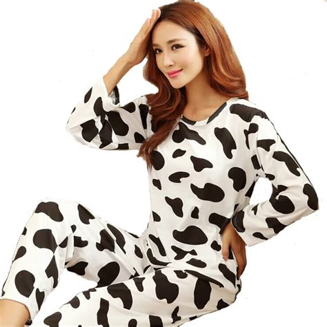 2017 Womens Cutest Cartoon Pajama Sets Sleepwear Female Long Sleeve Pajamas Pyjamas Casual