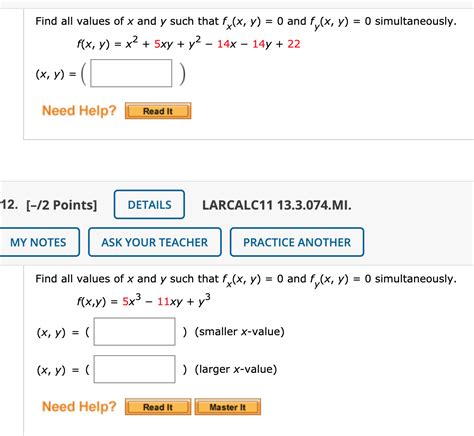 Solved Find All Values Of X And Y Such That Fy X Y And Chegg Com