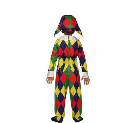 Disfraz De Arlequín Multicolor Para Niño