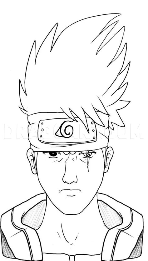 How To Draw Kakashi Hatakes Face From Naruto Step By Step Drawing