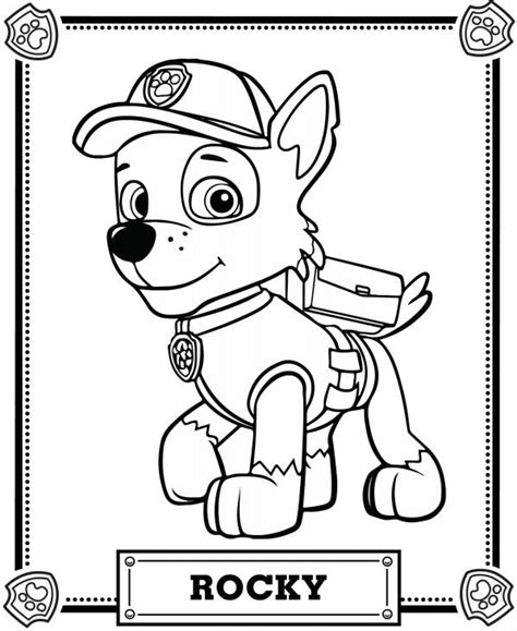 Carrying out another rescue operation, a team of brave puppies receives a charge of cosmic energy from a falling meteorite. PAW Patrol Rocky Coloring Pages - Get Coloring Pages