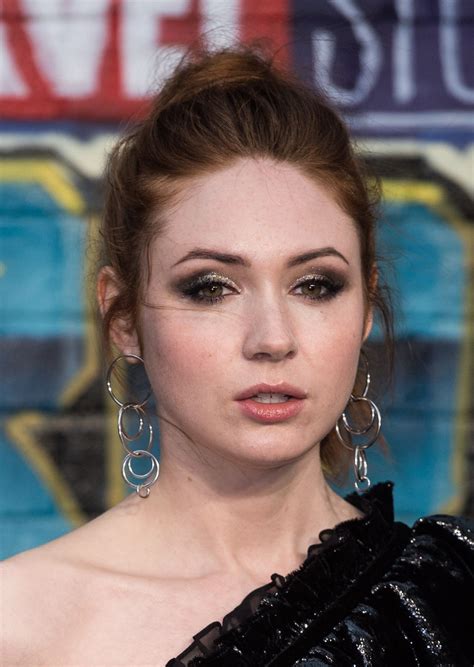 Karen's dad worked in a center for people with learning disabilities while her mom worked in tesco. KAREN GILLAN at Guardians of the Galaxy Vol. 2 Premiere in ...