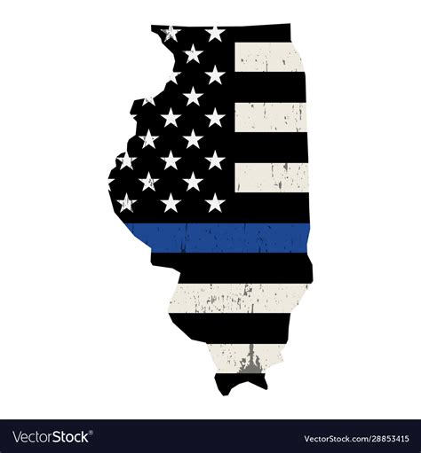 State Illinois Police Support Flag Royalty Free Vector Image
