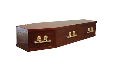 Mahogany Veneered Coffin Diamond Coffins