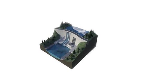 3d Model Dam Hydroelectric Power Station Vr Ar Low Poly Cgtrader